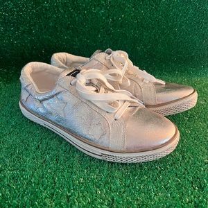 Women’s Bebe Sport Destine Lace Up Metallic Sneakers